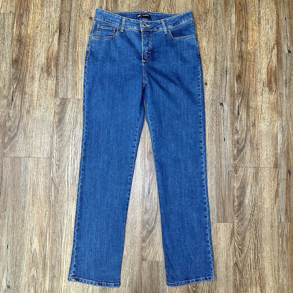 Lee Classic Fit Straight Leg Jeans 10M Medium Wash Stretch Blue Denim Womens Reg